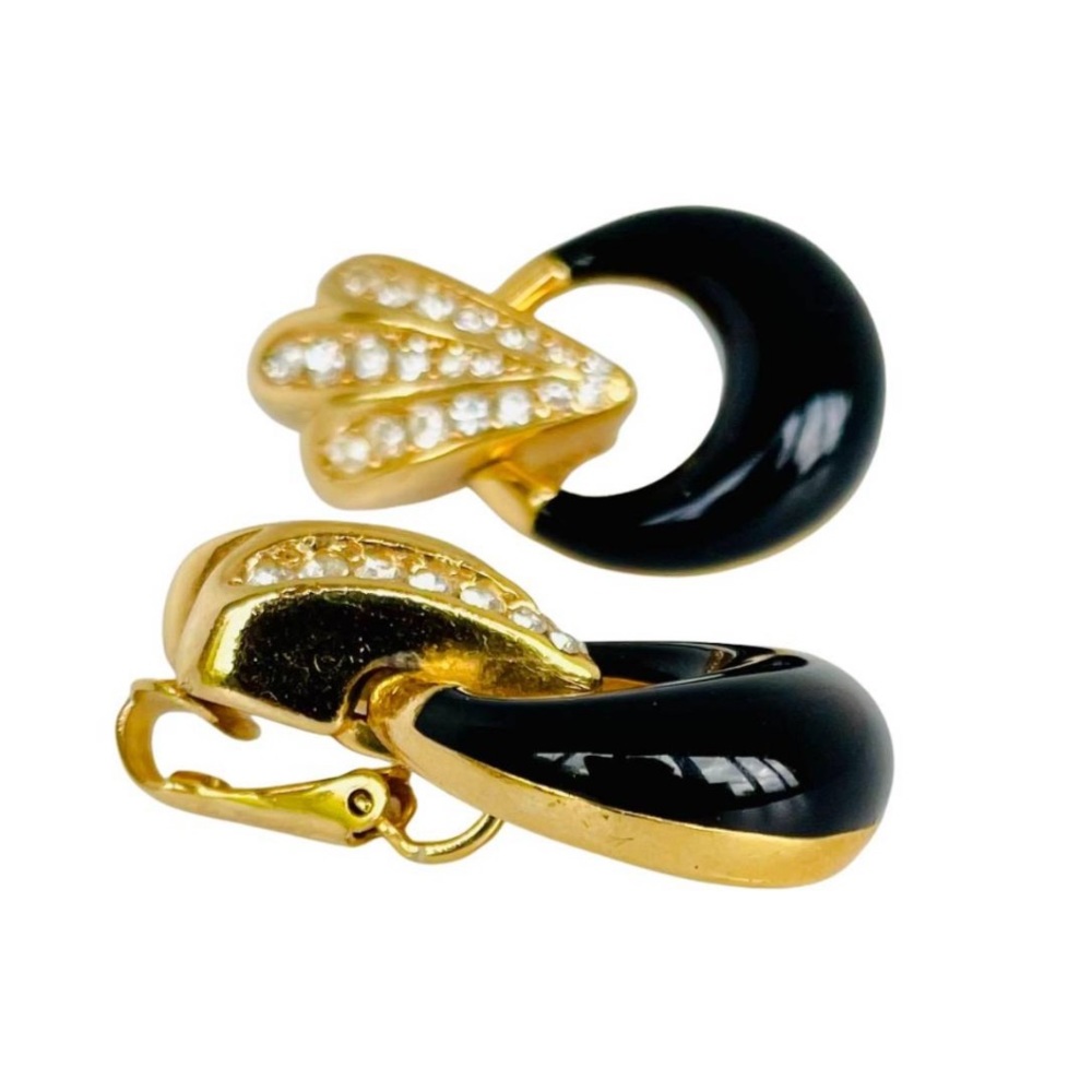 Christian Dior Vintage Grosse Gold Plated Clip-on Earrings - Picture 3 of 12